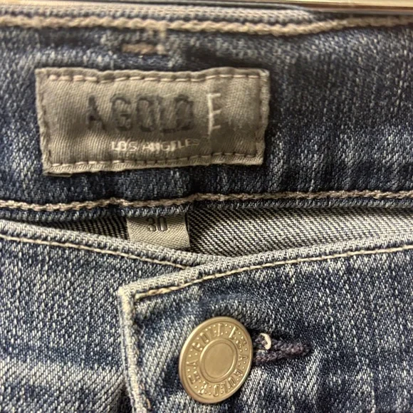 Agolde Classic Blue Denim Jeans - Picture 2 of 5